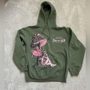 Hot Topic Olive Green Melanie Martinez Portals Hoodie with Pink Graphic